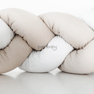 Treccia Paracolpi Lettino Grigio in Cotone – Sicurezza, Design e Comfort per il Sonno del Tuo Bambino