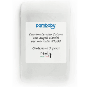 PAMBABY Lenzuolino Calibrato per MINI CULLA 2pz | BIANCO